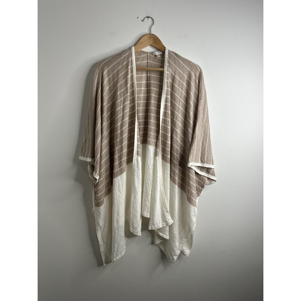 Garnet Hill‎ Kimono Cardigan Womens OS Striped Linen Open Front Lightweight Boho
